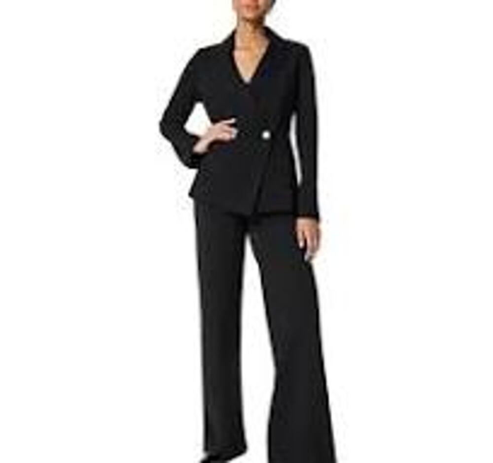 Spanx Size XL Classic Black Perfect Asymmetrical Tailored Blazer Jacket Buttons